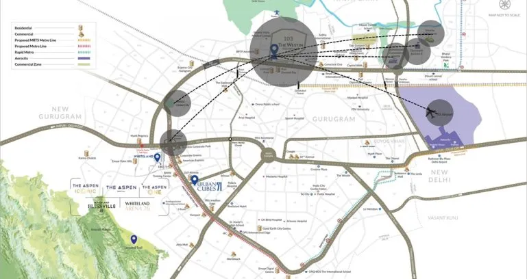 Location map of Whiteland The Westin Residences